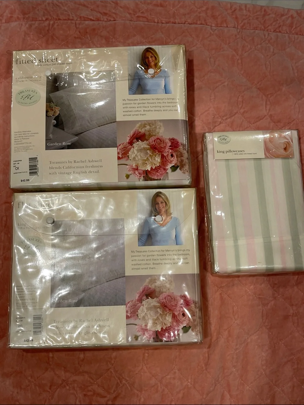 Rachel Ashwell treasures Garden Rose California King sheet set🩷
